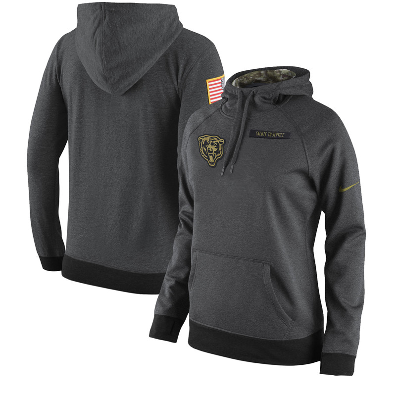 Women NFL Chicago Bears Nike Olive Salute To Service Hoodie